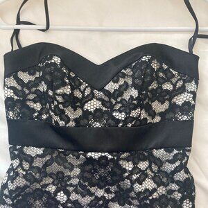 White House Black Market black lace strapless dress